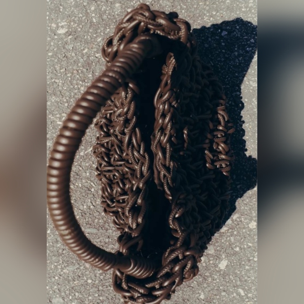Zara Chocolate Brown Braided Shoulder Bag - Picture 11 of 11